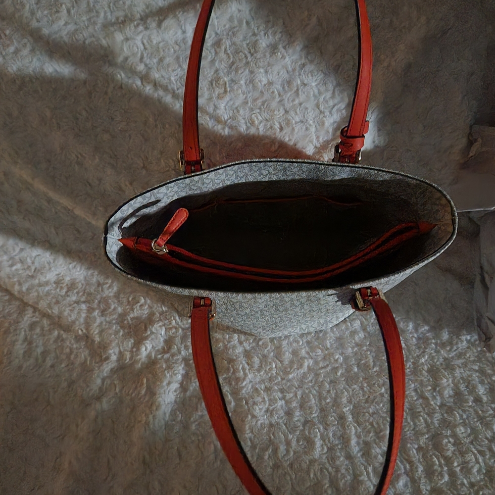 Michael Kors Cream and Orange Tote - Picture 10 of 10